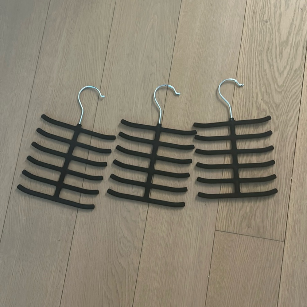 Three tie hangers